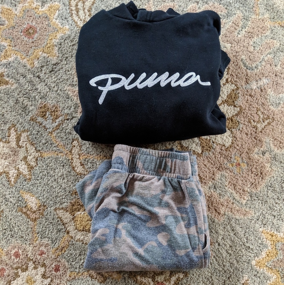 Cute casual outfit puma hoodie and target sweats